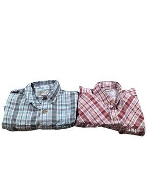 Lot Of 2 Duluth Trading Co Shirt Mens Medium Plaid Performance Fishing